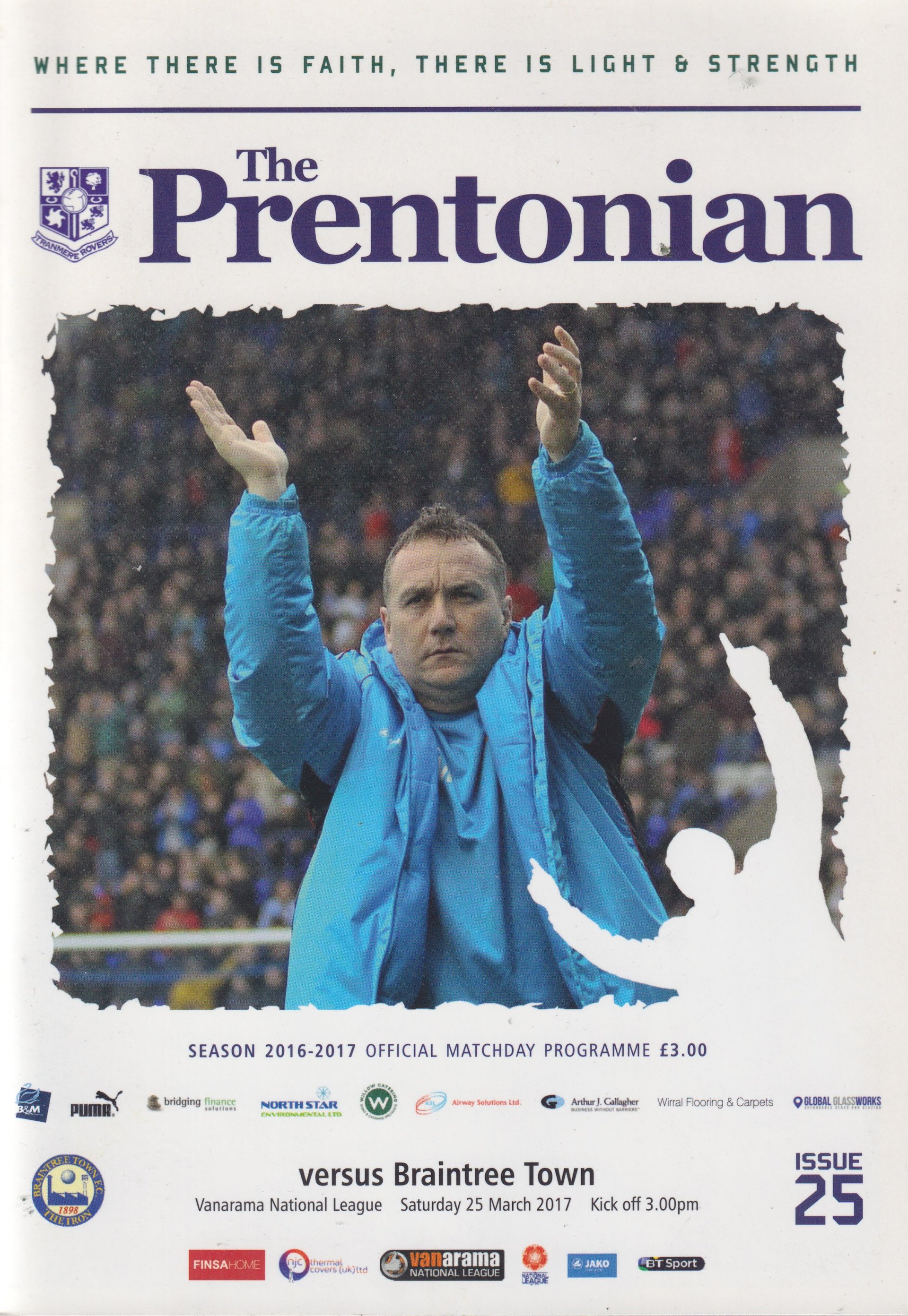 Tranmere Rovers v Braintree Town match programme